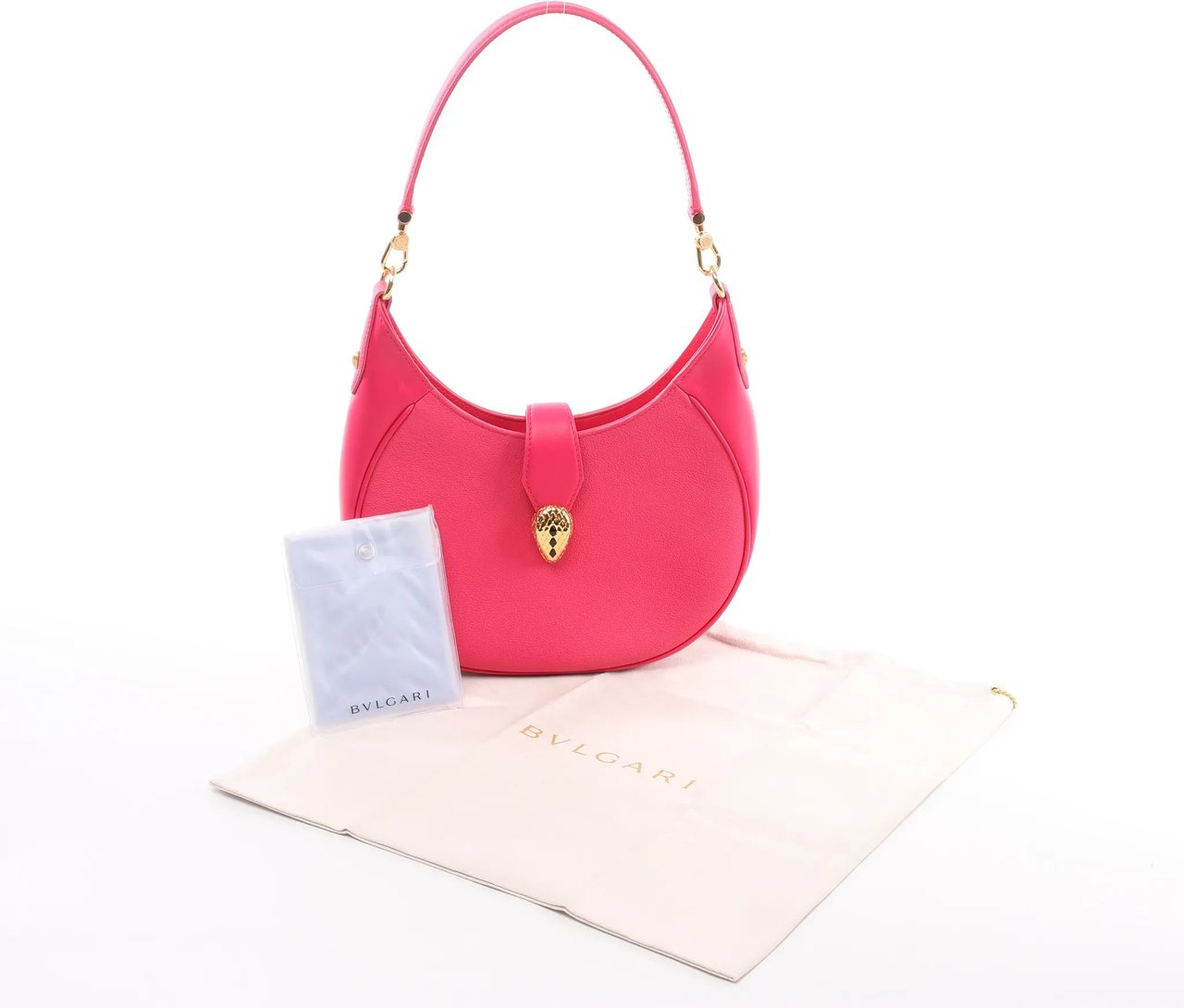 BVLGARI Serpenti Leather Shoulder Bag in Pink Roze