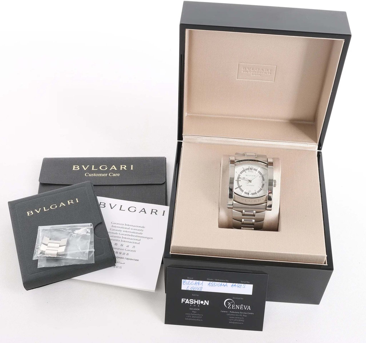 Bvlgari Assioma AA48S L6648 SS WZ Watch with Beige Dial Beige