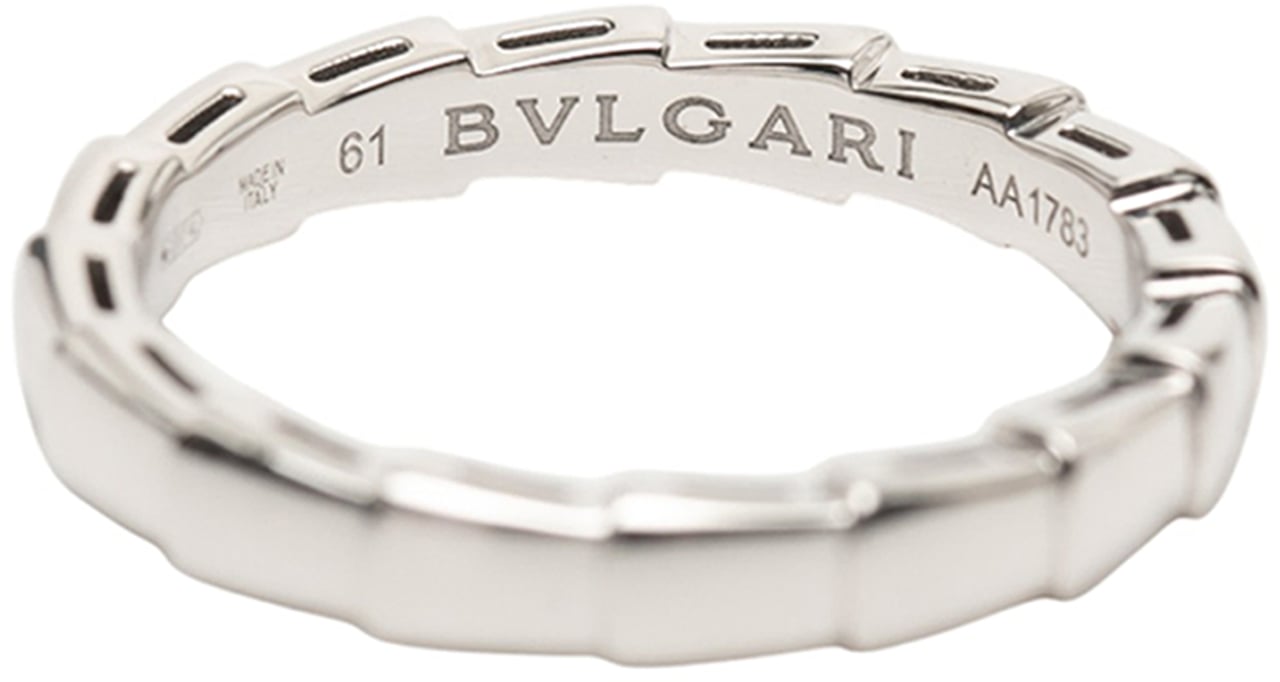 Bvlgari 18K White Gold Serpenti Viper Ring Zilver