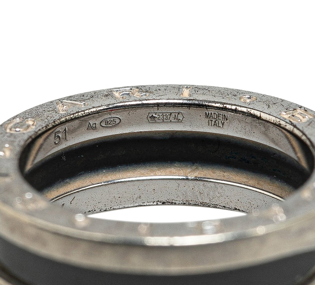Bvlgari Sterling Silver and Ceramic Save The Children Ring Zilver