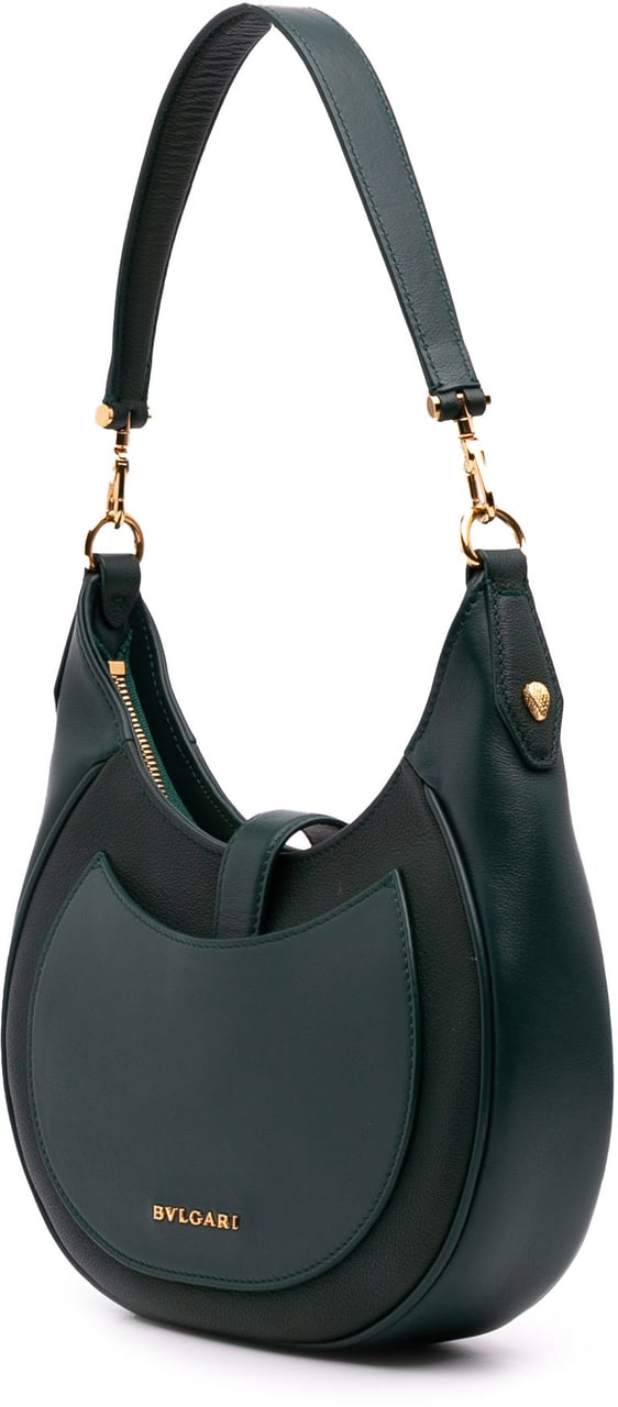 Bvlgari Small Leather Serpenti Ellipse Satchel Groen