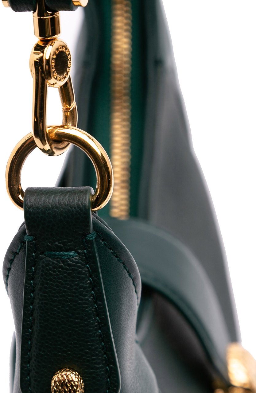Bvlgari Small Leather Serpenti Ellipse Satchel Groen