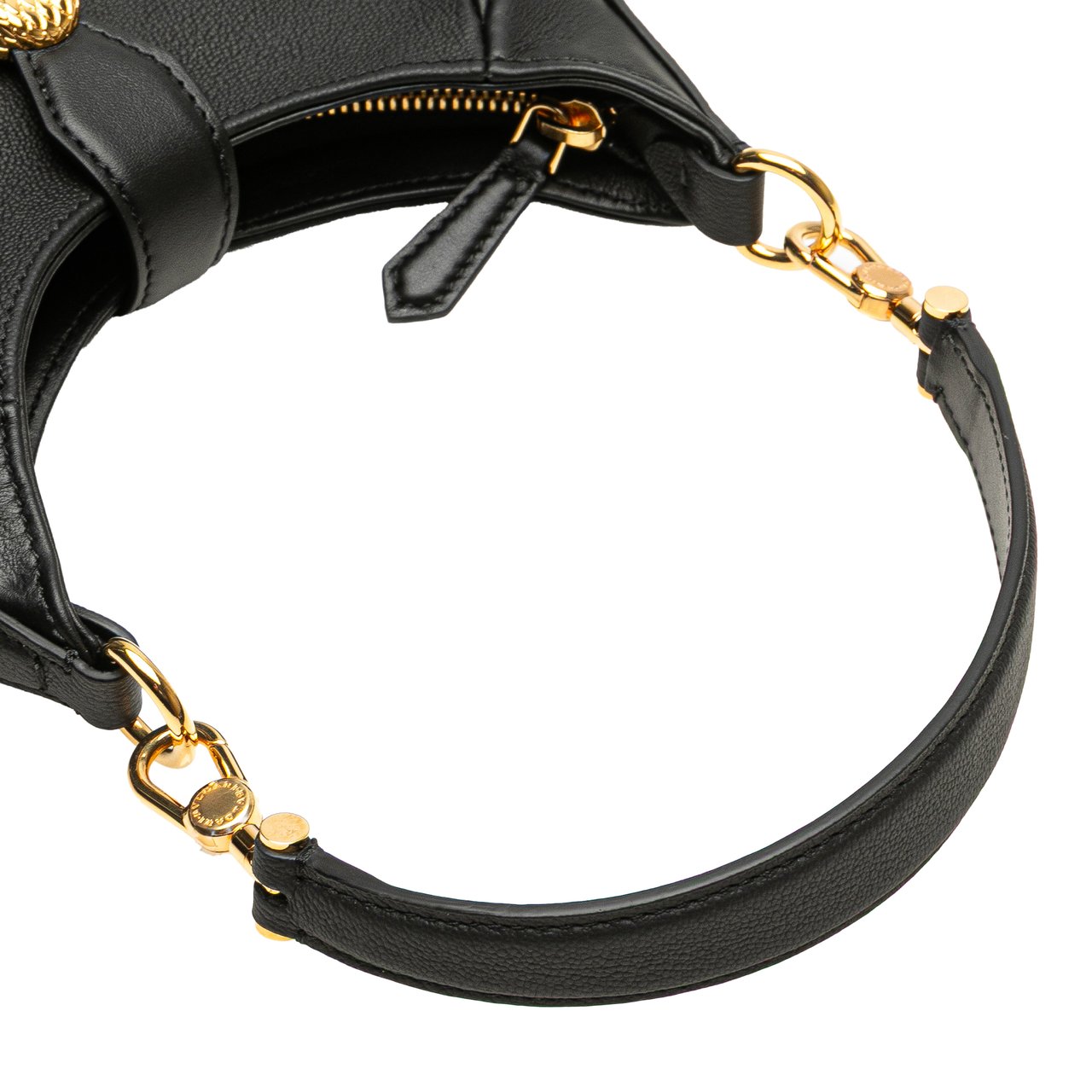 Bvlgari Small Leather Serpenti Ellipse Satchel Zwart