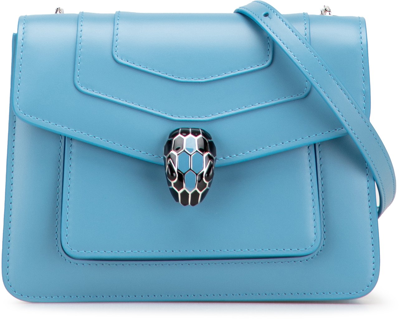 Bvlgari Leather Serpenti Forever Crossbody Blauw