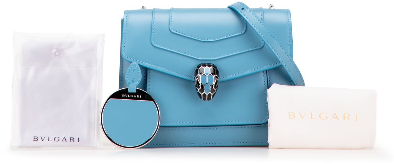 Bvlgari Leather Serpenti Forever Crossbody Blauw