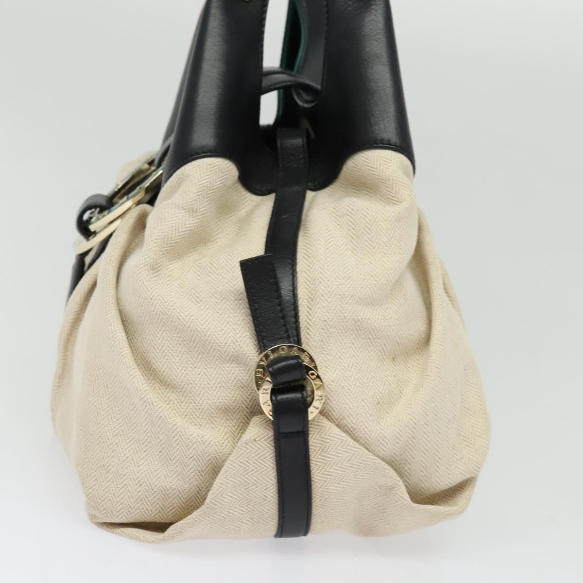 Bvlgari Bvlgari Chandra Hobo Canvas and Leather Large Beige