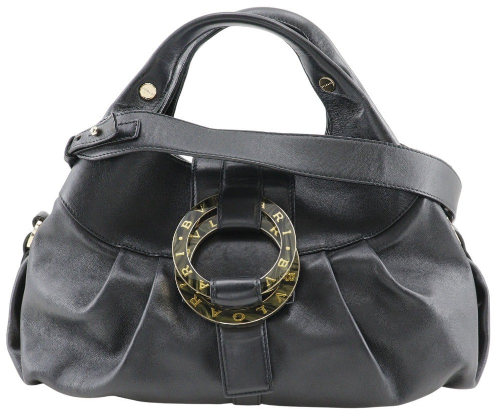Bvlgari Bvlgari Chandra Hobo Leather Medium Zwart