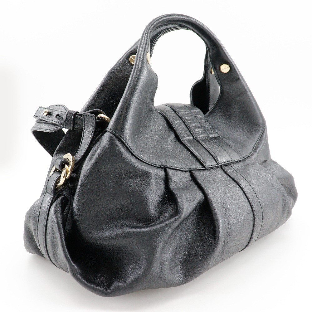 Bvlgari Bvlgari Chandra Hobo Leather Medium Zwart