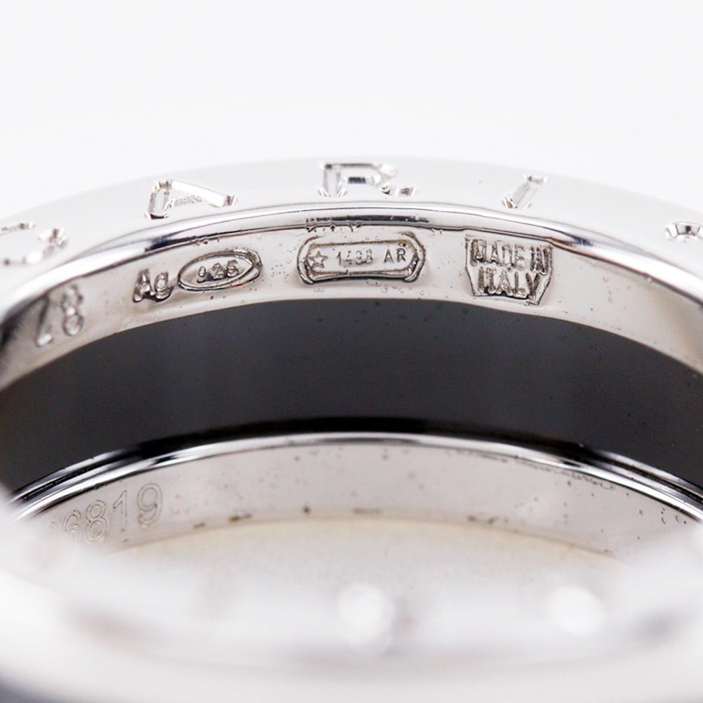 Bvlgari Bvlgari Save the Children One Band Ring Sterling Silver and Ceramic Zwart