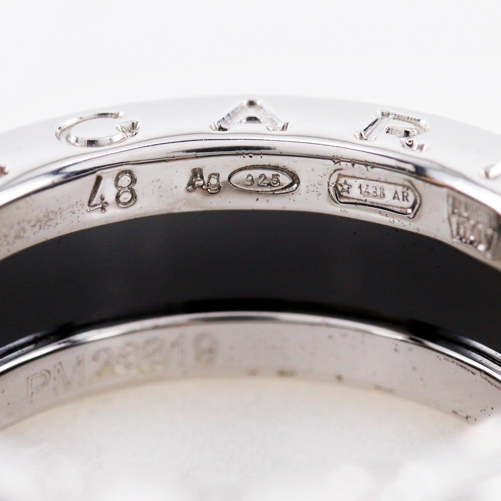 Bvlgari Bvlgari Save the Children One Band Ring Sterling Silver and Ceramic Zwart