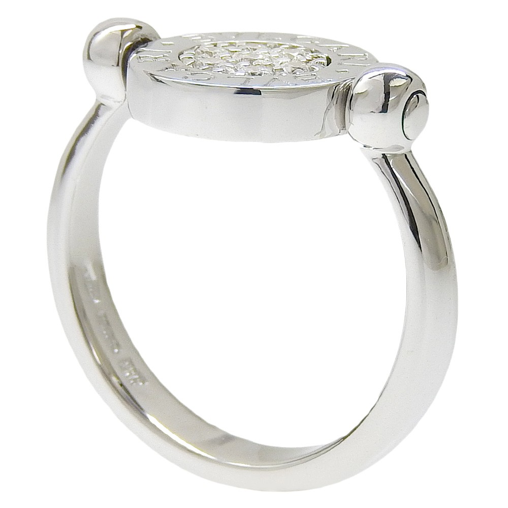 Bvlgari Bvlgari Bvlgari Bvlgari Flip Ring 18K White Gold with Diamonds and Onyx Zilver
