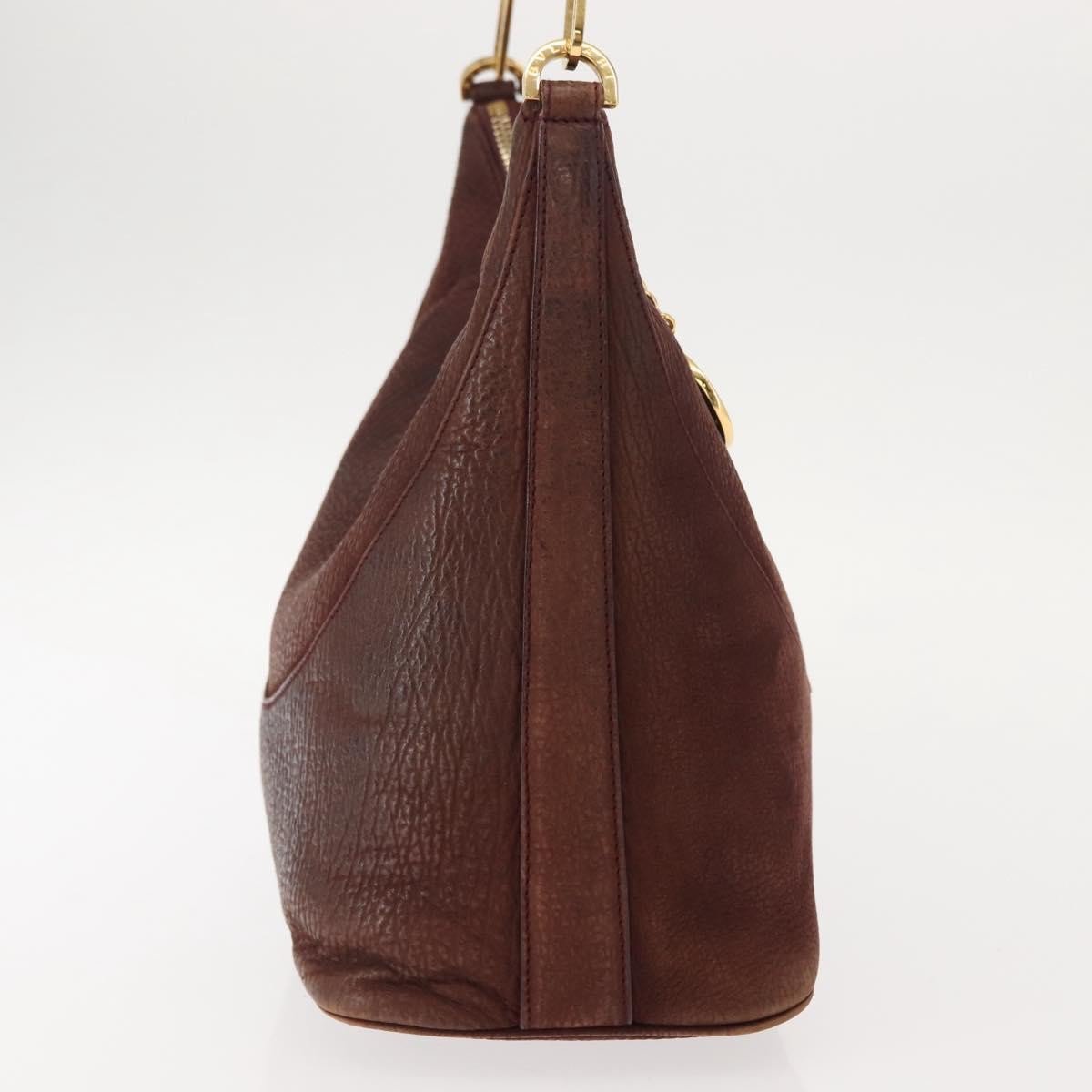 Bvlgari Bvlgari Medallion Frame Shoulder Bag Leather Bruin