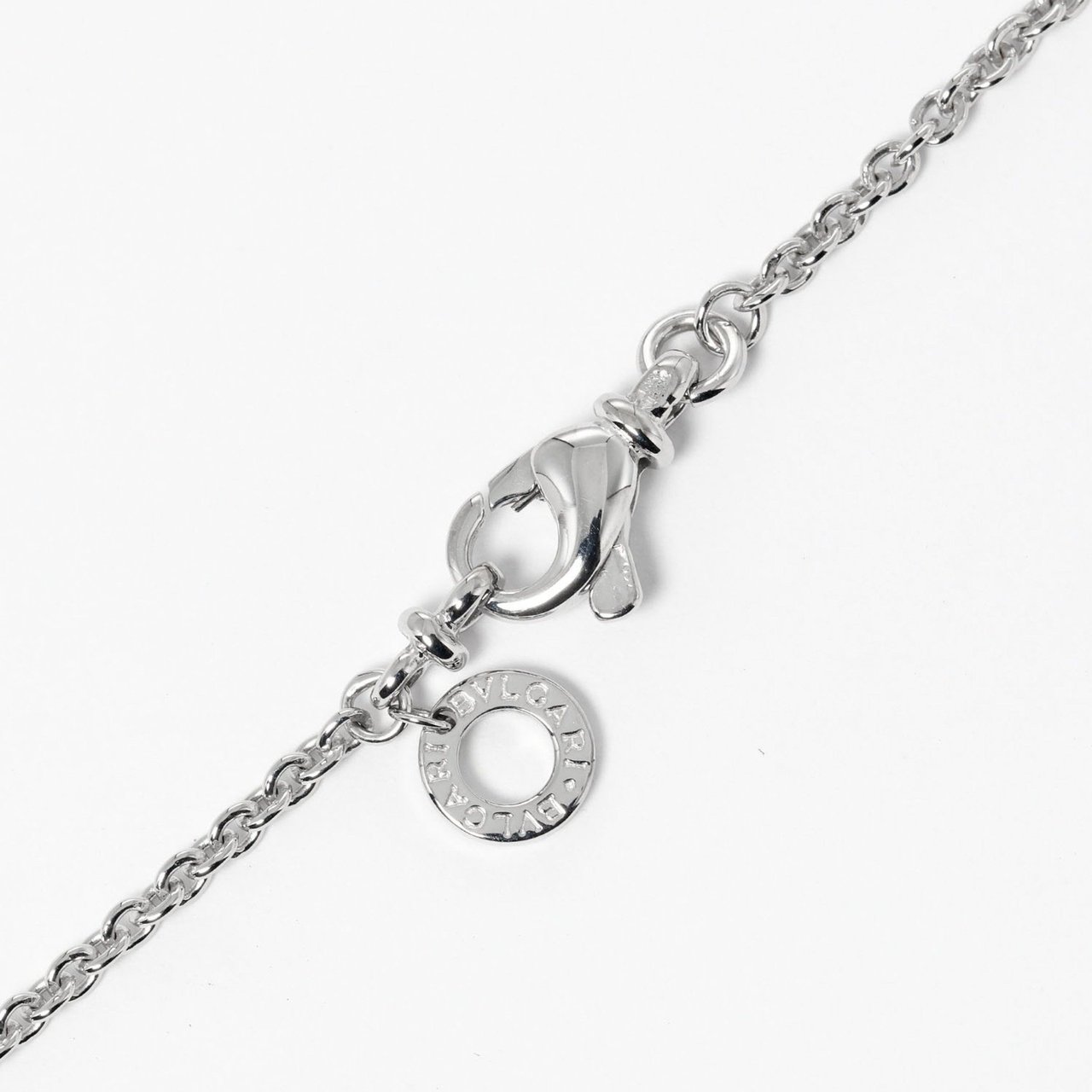 Bvlgari Bvlgari Croce Pendant Necklace 18K White Gold and Pave Diamonds Zilver