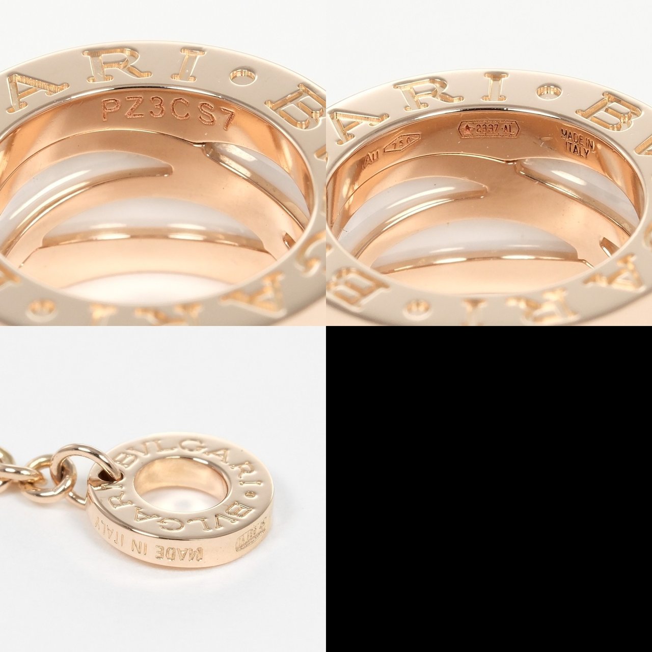 Bvlgari Bvlgari B.Zero1 Design Legend Zaha Hadid Pendant Necklace 18K Rose Gold with Ceramic Goud
