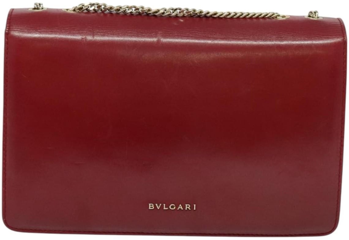 Bvlgari Signature Leather Medium Rood