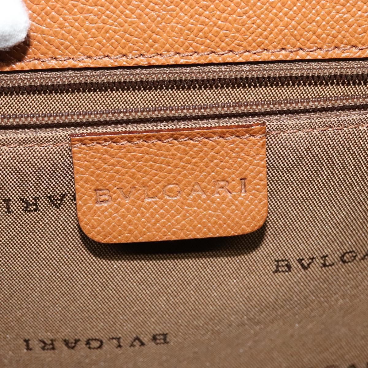 Bvlgari Bvlgari Turnlock Flap Convertible Top Handle Leather Medium Bruin