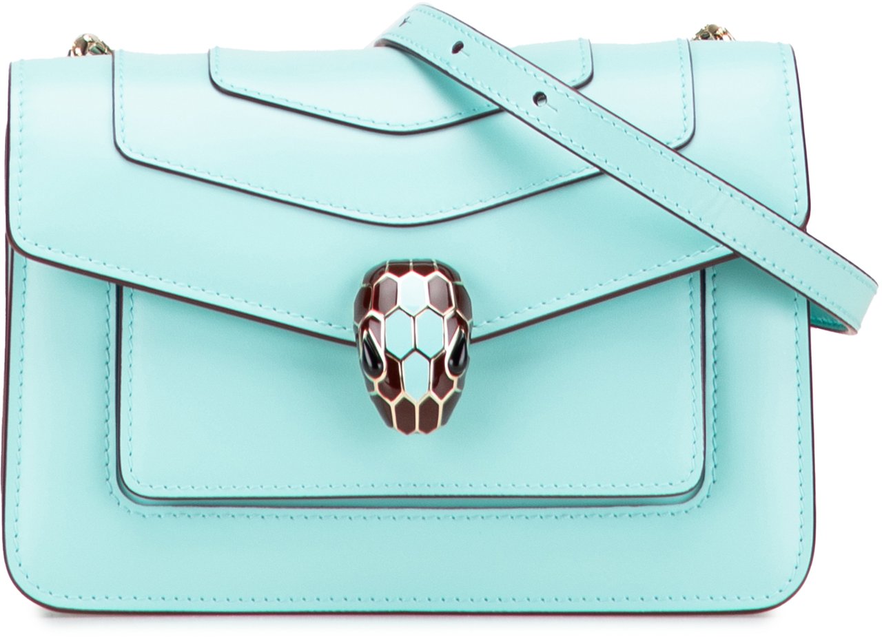 Bvlgari Leather Serpenti Forever Crossbody Blauw