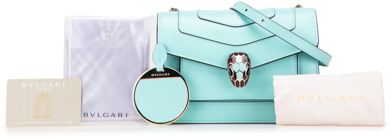 Bvlgari Leather Serpenti Forever Crossbody Blauw