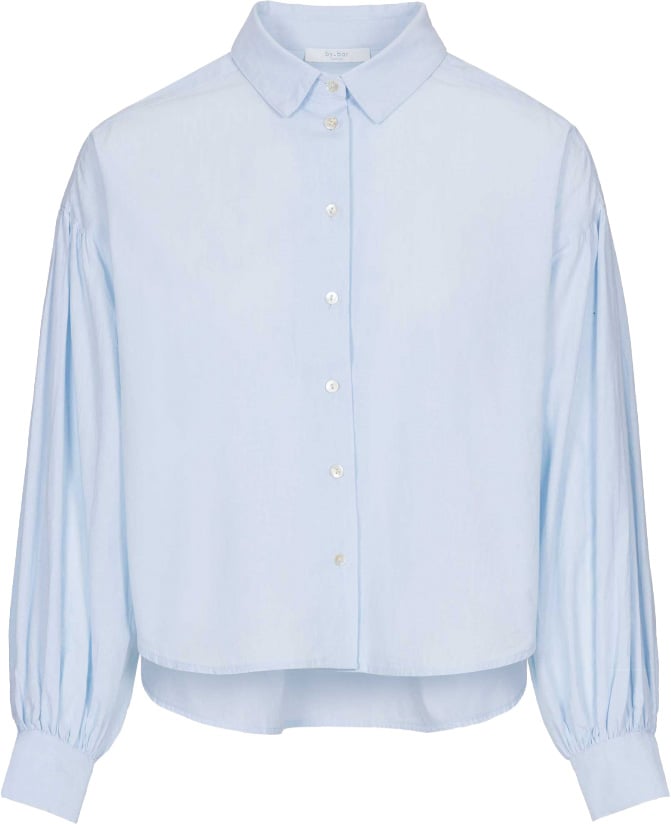 By Bar By-bar - Sarah Short Chambray Blouse - 23512037 - Light Blue Blauw