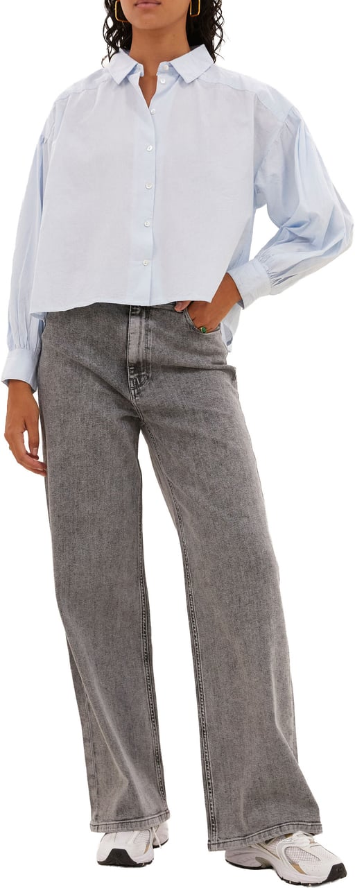 By Bar By-bar - Sarah Short Chambray Blouse - 23512037 - Light Blue Blauw