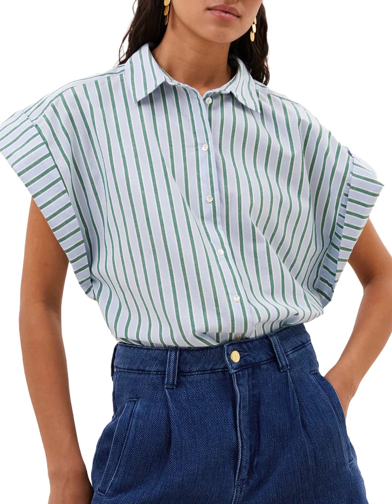 By Bar By-bar - Pixie Sea Blouse - 25118032 - 467 Green Sea Stripe Blauw