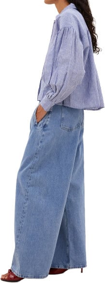 By Bar By-bar - Sarah Short Linen - 26112027 - 643 Blue Stripe Blauw