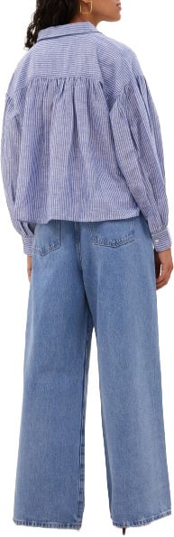 By Bar By-bar - Sarah Short Linen - 26112027 - 643 Blue Stripe Blauw
