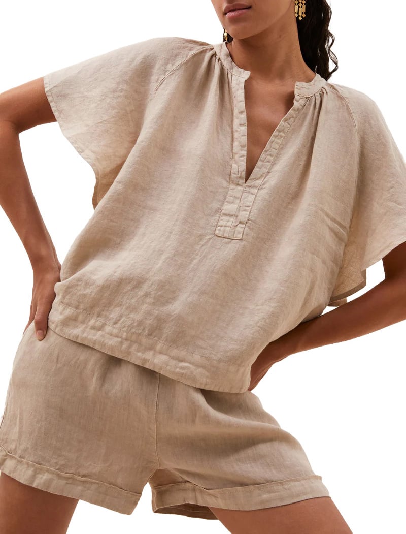By Bar By-bar - Vina Linen Blouse - 26112040 - 730 Biscuit Beige
