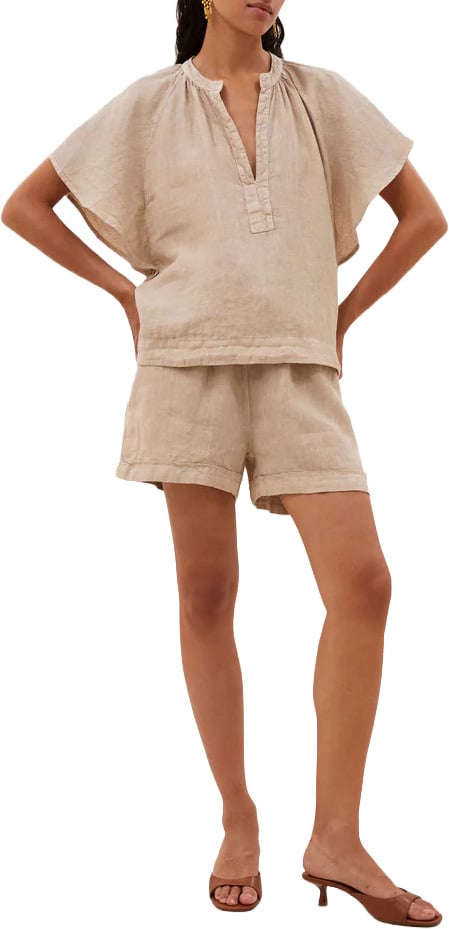 By Bar By-bar - Vina Linen Blouse - 26112040 - 730 Biscuit Beige