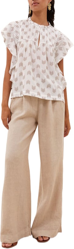 By Bar By-bar - Vina Linen Blouse - 26112075 - 043 Oase Ikat Wit