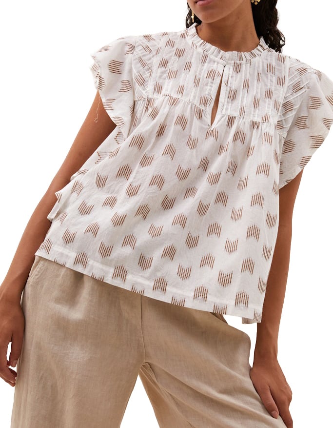 By Bar By-bar - Vina Linen Blouse - 26112075 - 043 Oase Ikat Wit