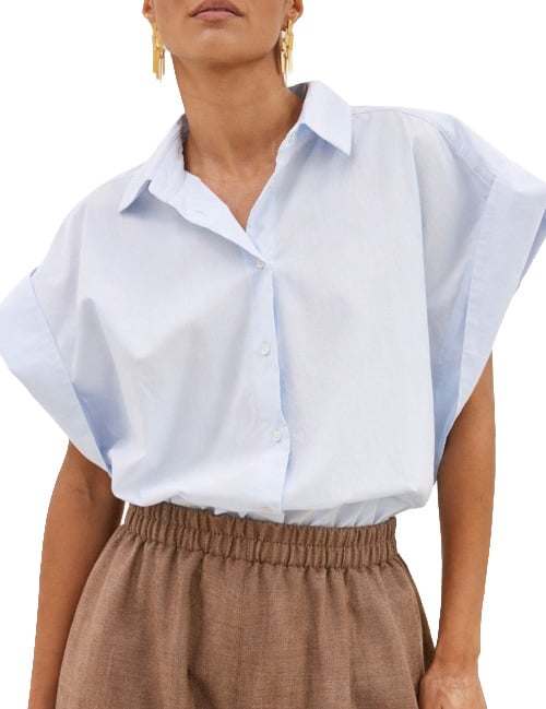 By Bar By-bar - Sarah Short Stripe - 26112082 - 650 Light Blue Blauw