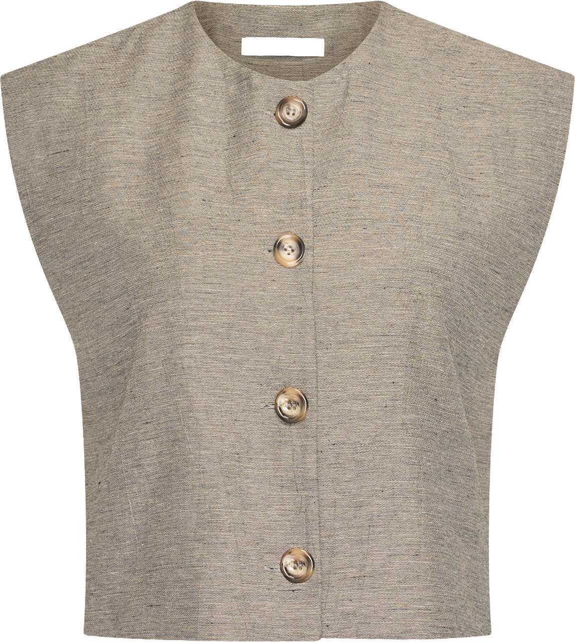By Bar By-bar - Nori Melange Gilet - 26219006 - 885 Charcoal Melee Grijs