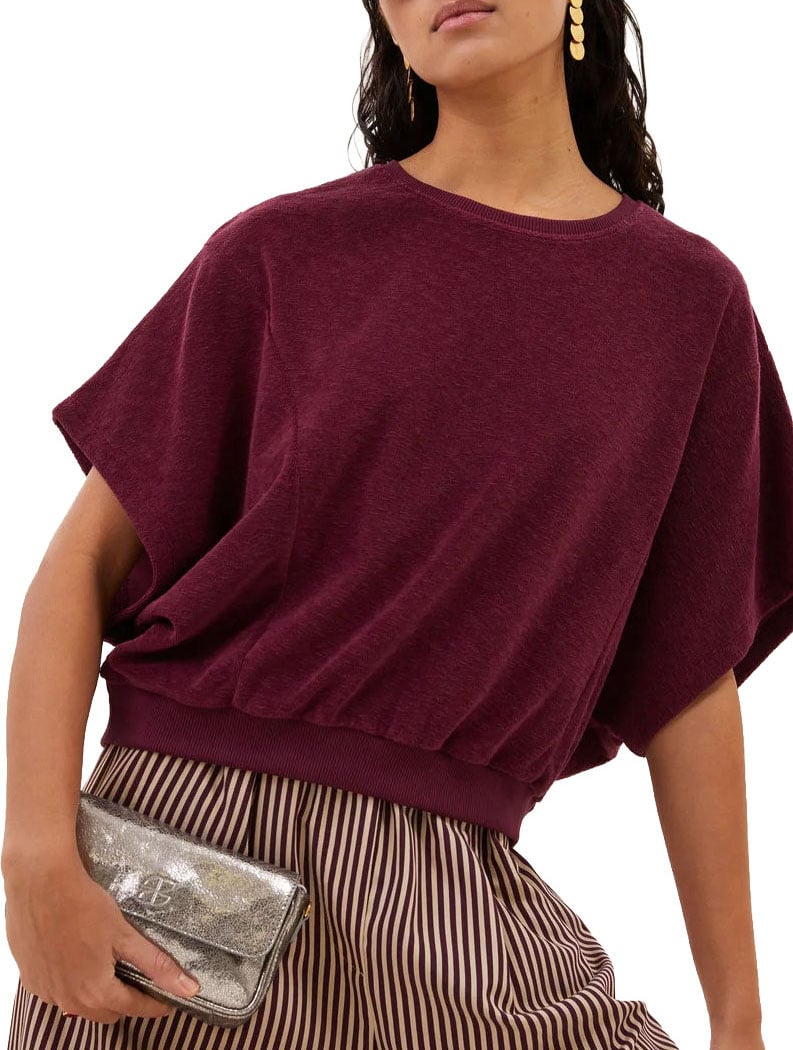 By Bar By-bar - Nuki slub top - 26411014 - 1339 Burgundy Crush Rood