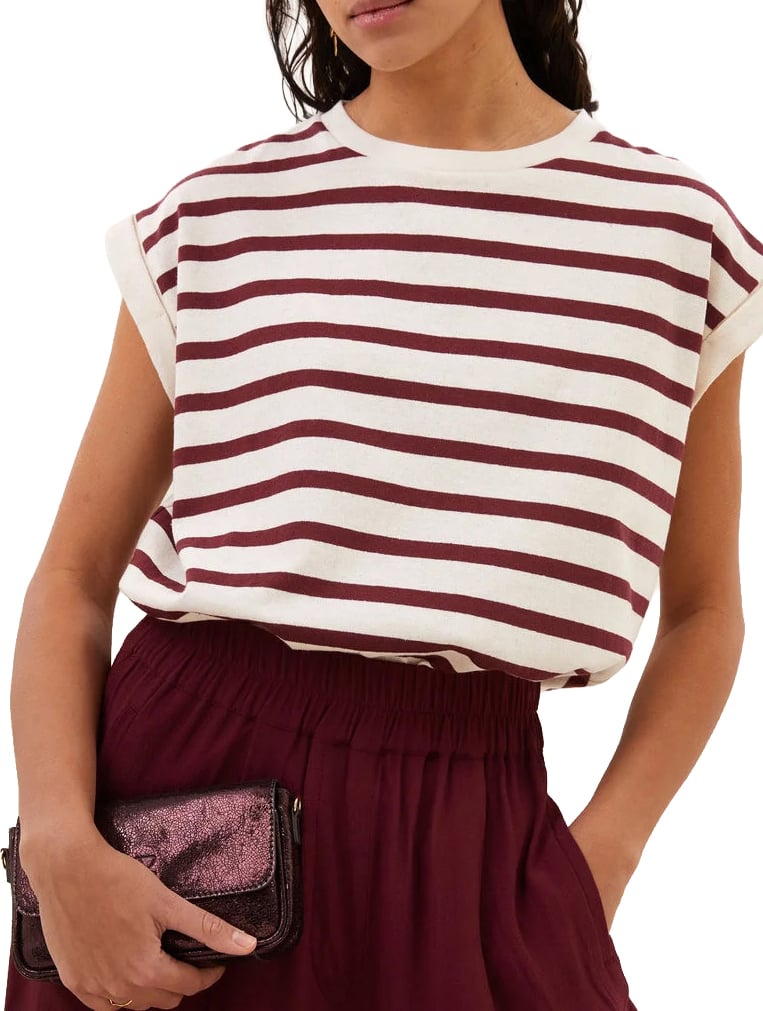 By Bar By-bar - Tobi Stripe Top - 26411105 - 1338 Grain Wine stripe Rood