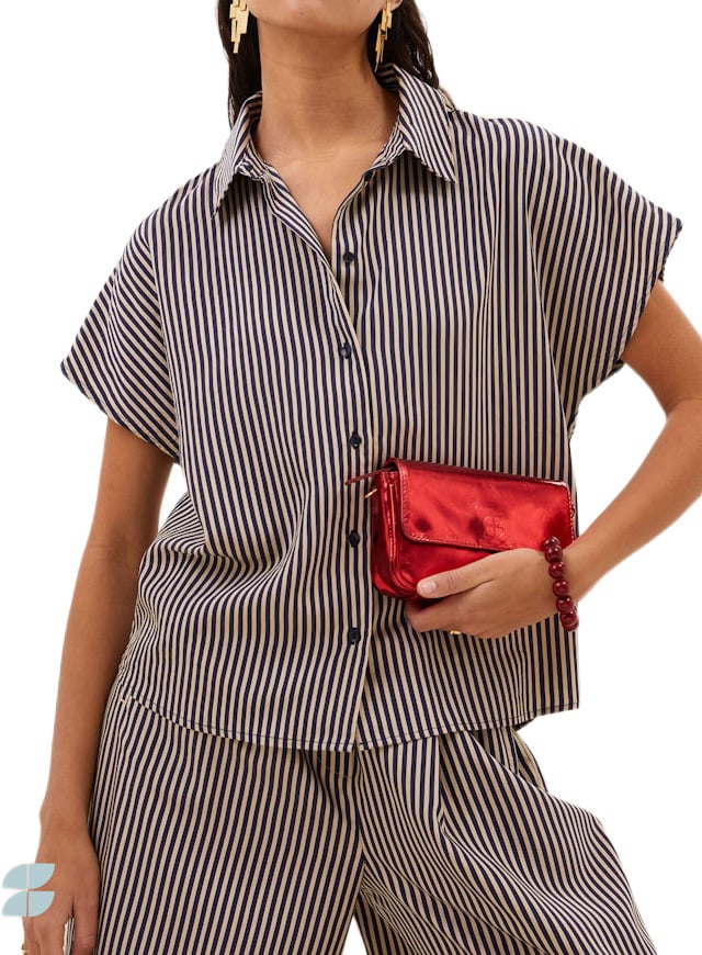 By Bar By-bar - Barley Stripe Blouse - 26412056 - 1620 Midnight Stripe Blauw