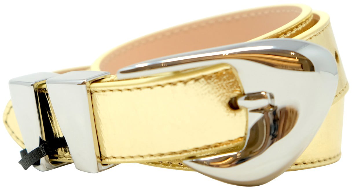 By Far BY FAR GOLD LEATHER MOORE METALLIC BELT Goud