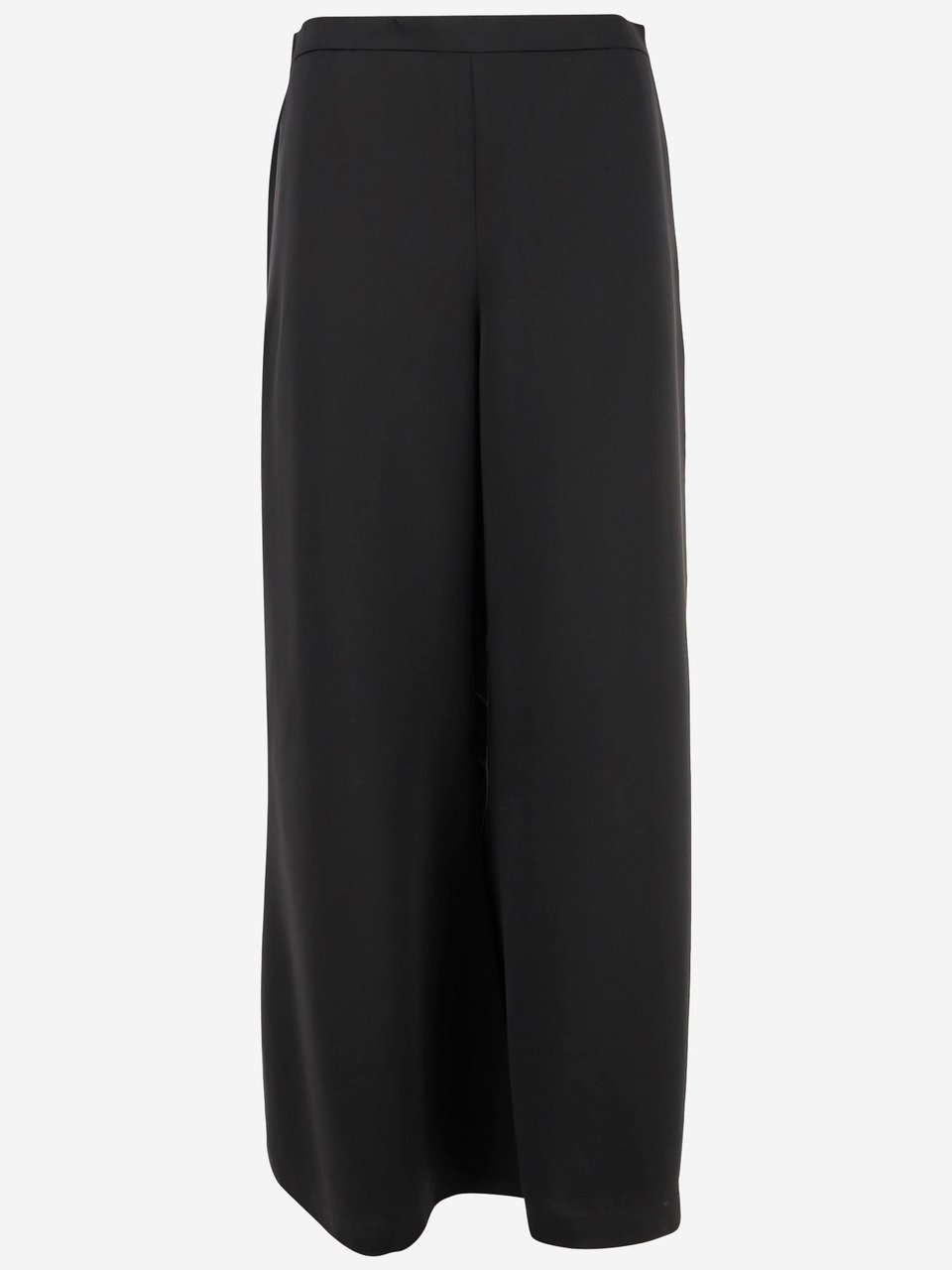 By Malene Birger Flared Leg High Waist Pants in Smooth Acetate Blend Zwart