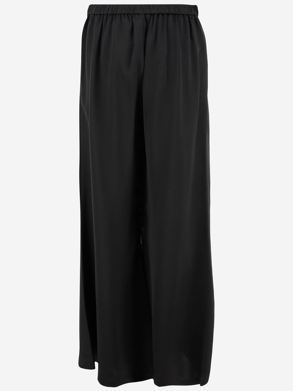 By Malene Birger Flared Leg High Waist Pants in Smooth Acetate Blend Zwart