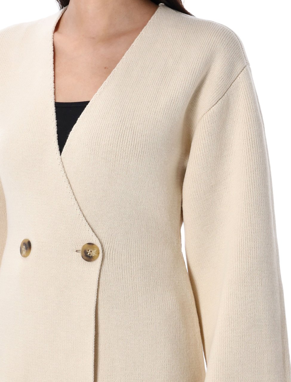 By Malene Birger Tinley Cardigan V Neck Soft White Wit