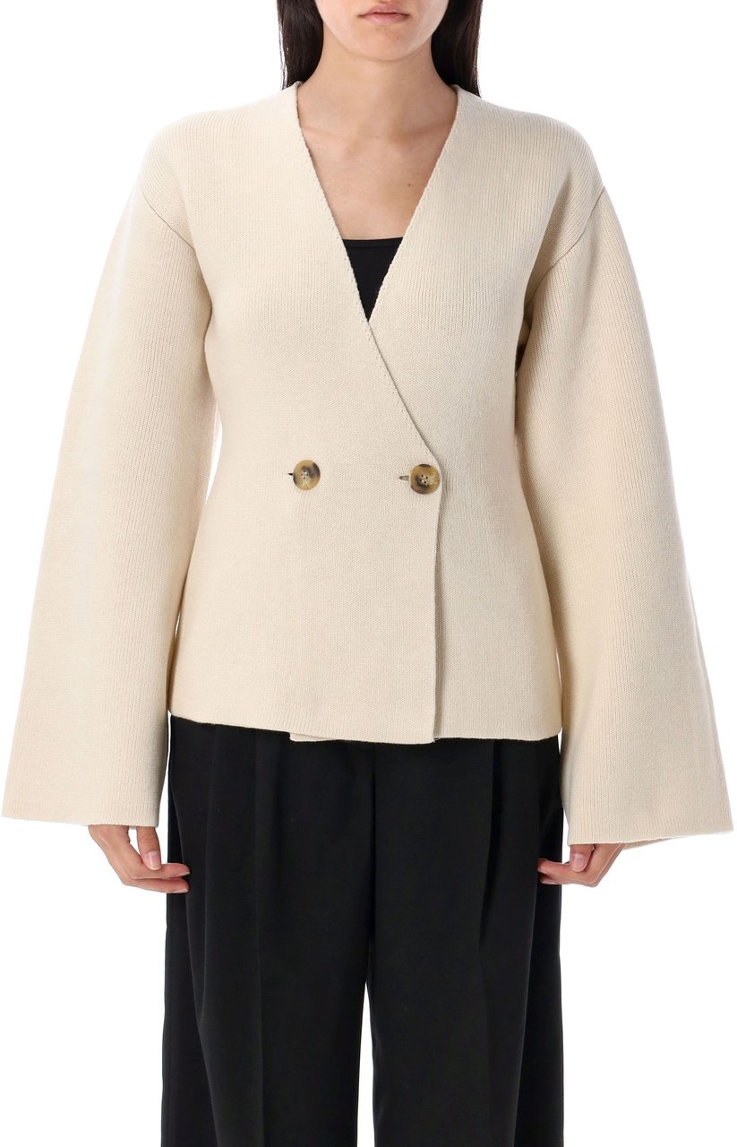 By Malene Birger Tinley Cardigan V Neck Soft White Wit