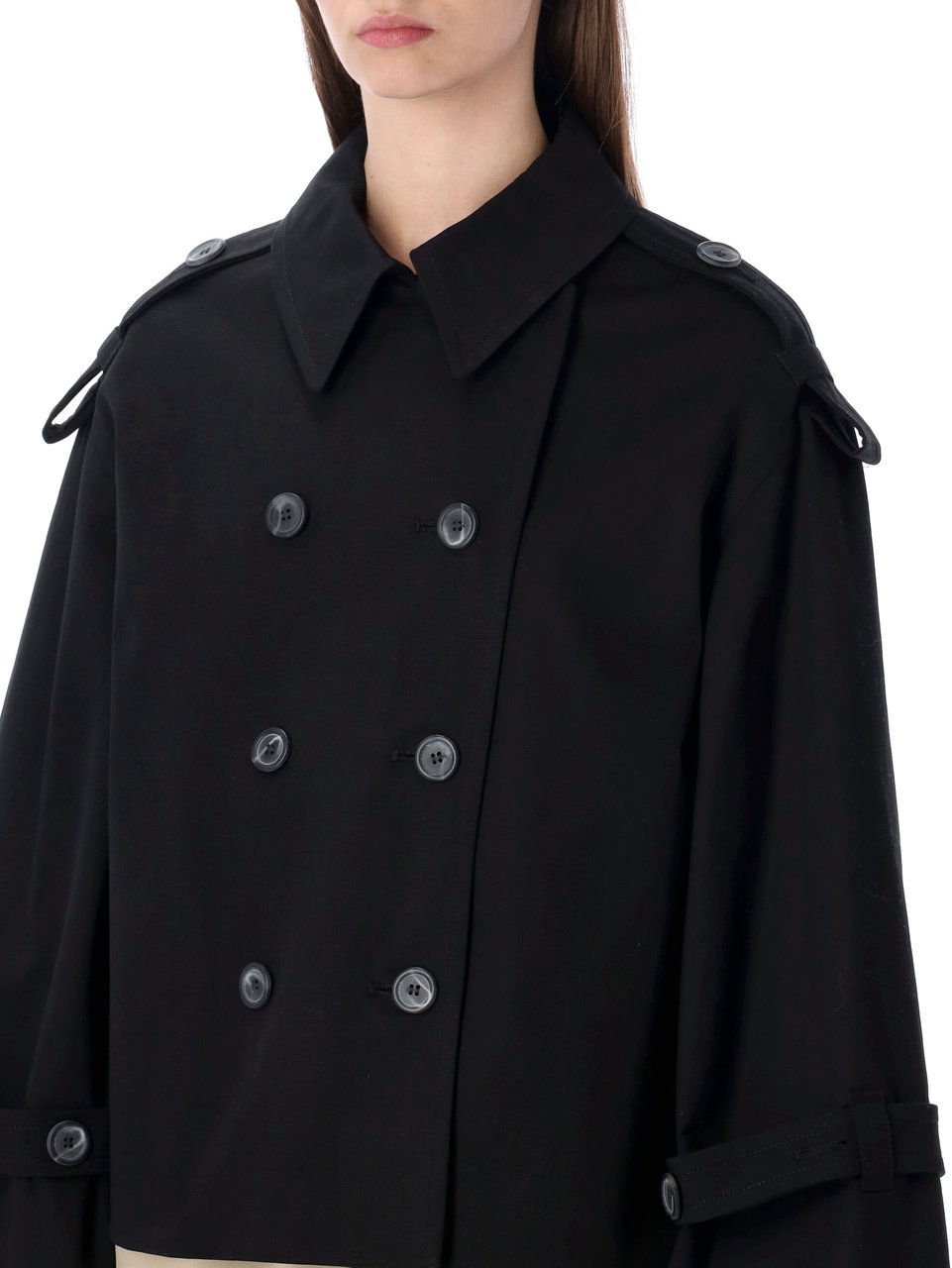 By Malene Birger Alisandra Cropped Trench Nero Zwart