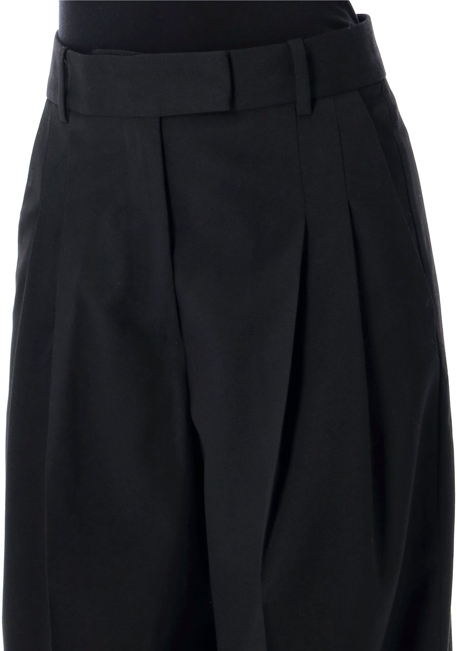 By Malene Birger Cymbara Pleated Pant Nero Zwart