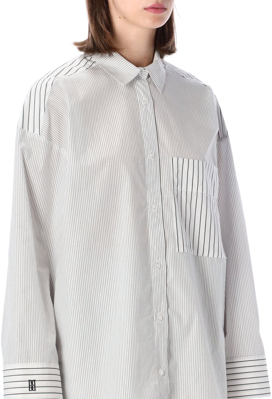 By Malene Birger Derris Shirt Stripe Stripes Black White Wit