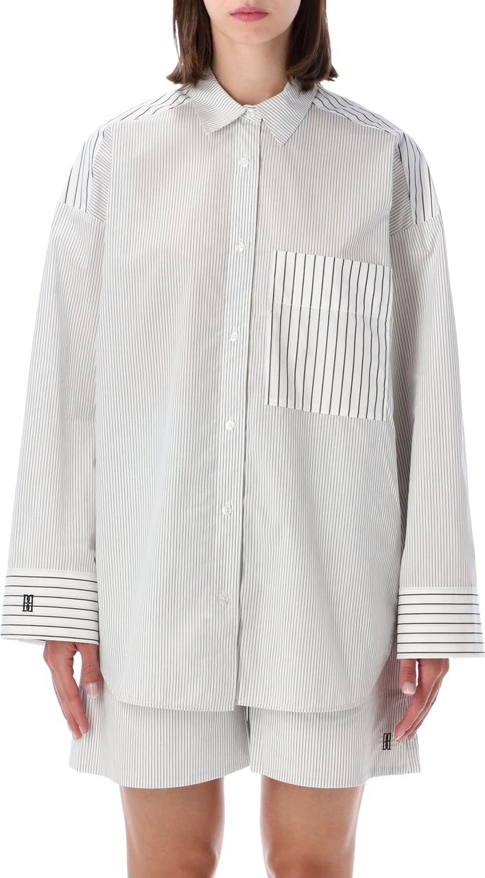 By Malene Birger Derris Shirt Stripe Stripes Black White Wit