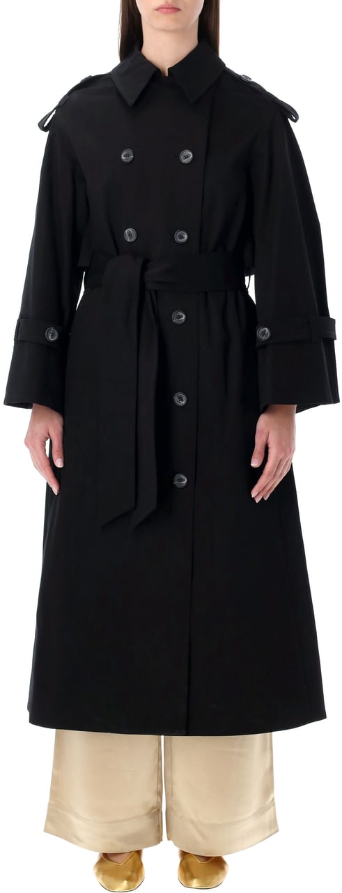 By Malene Birger Alaya Long Trench Nero Zwart
