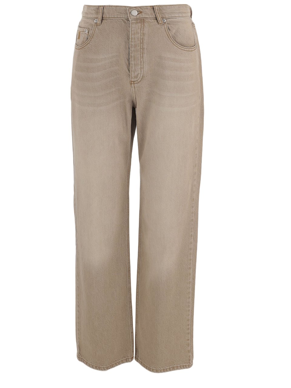 By Malene Birger Beige Washed Cotton Denim Jeans Groen