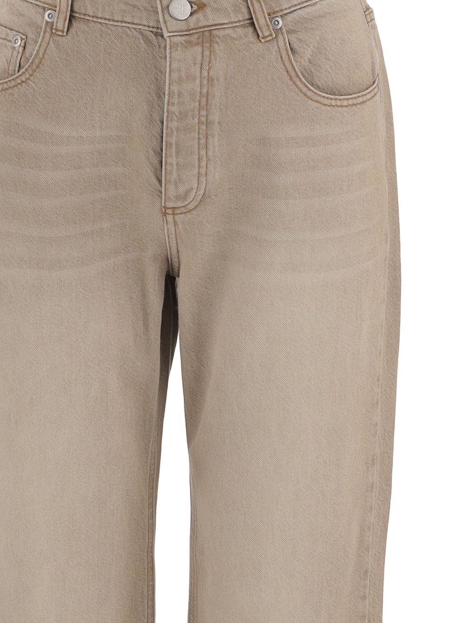 By Malene Birger Beige Washed Cotton Denim Jeans Groen