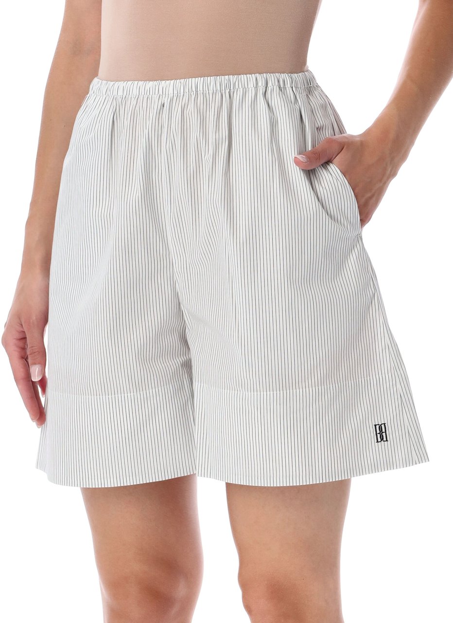 By Malene Birger Siona Short Stripes Black White Wit