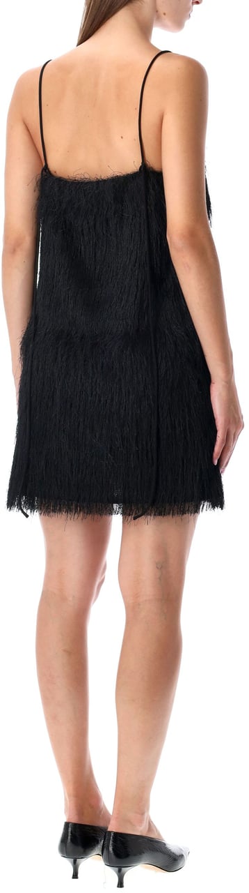 By Malene Birger Ledo Mini Dress Fringed Nero Zwart